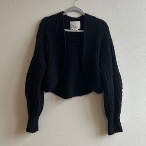 Anthropologie Black Knit Shrug